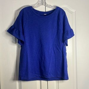 Old Navy casual business blue short sleeve top in size L